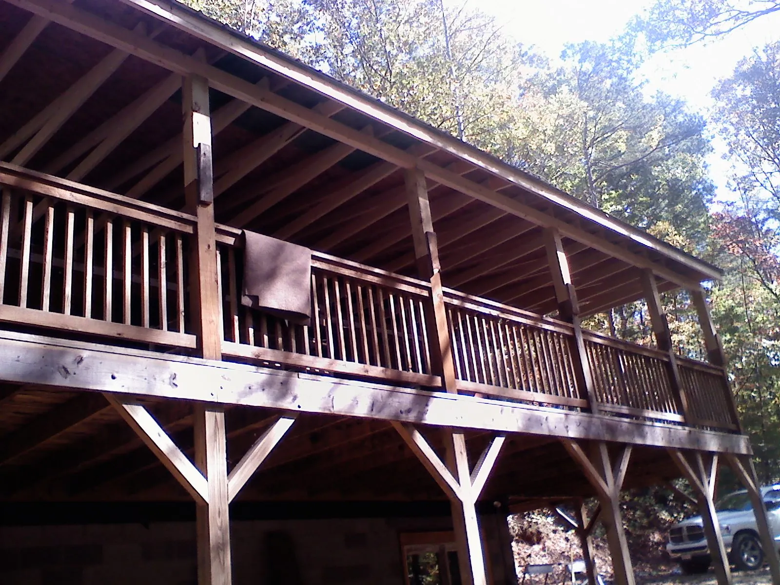 Timber framing under a new elevated porch and deck — Roof Leak Repair in Pompton Plains by Roofing Brothers